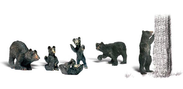 Woodland Scenics A2186 N Scale Figures - Black Bears