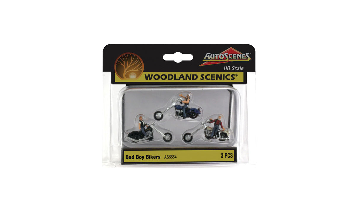 Woodland Scenics AS5554 HO Scale Vehicles - Bad Boy Bikers