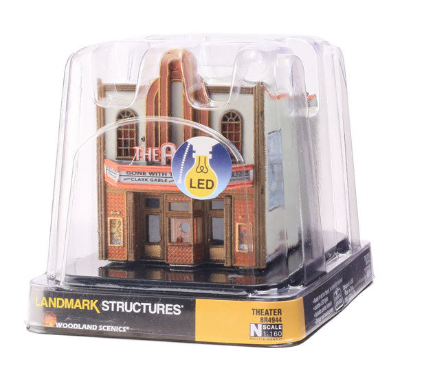 Woodland Scenics BR4944 N Scale Built Up Structure - Theater with LED Lighting