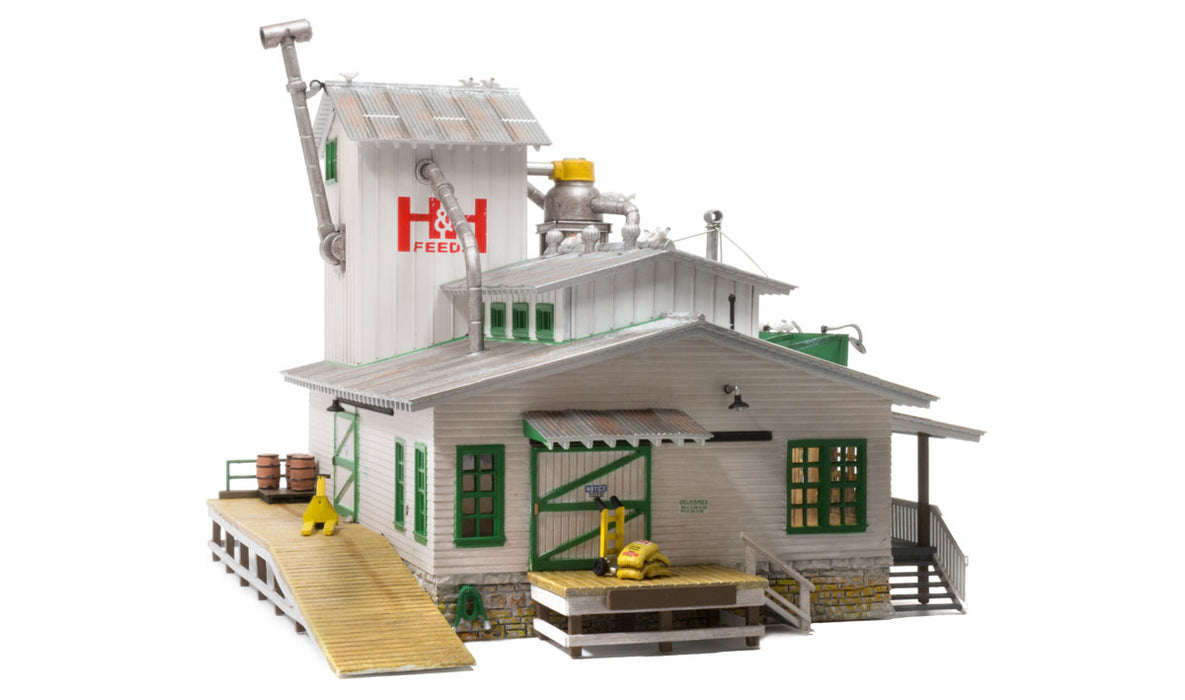 Woodland Scenics BR5059 HO Scale Built Up Structure - H&H Feed Mill