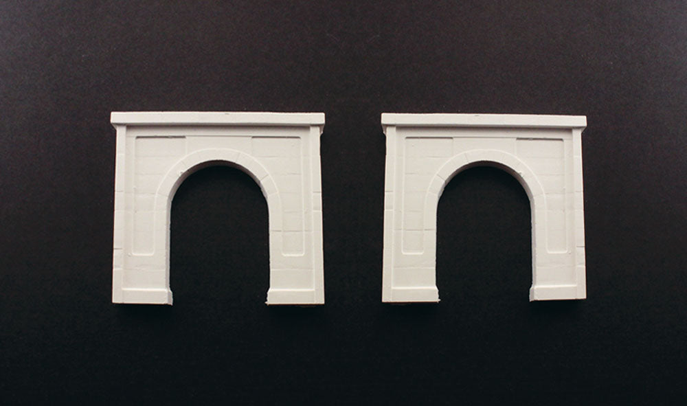 Woodland Scenics C1152 N Scale Single Track Tunnel Portal - Concrete (2-Pack)