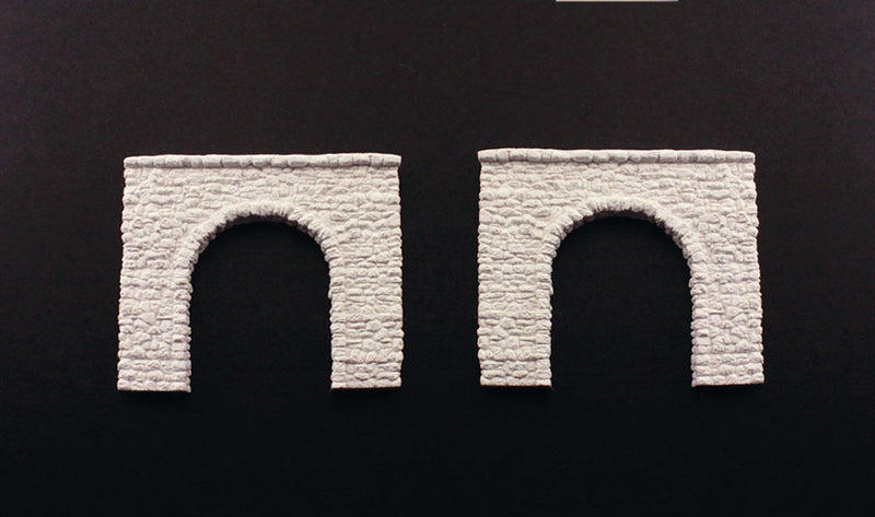 Woodland Scenics C1155 N Scale Single Track Tunnel Portal - Random Stone (2-Pack)
