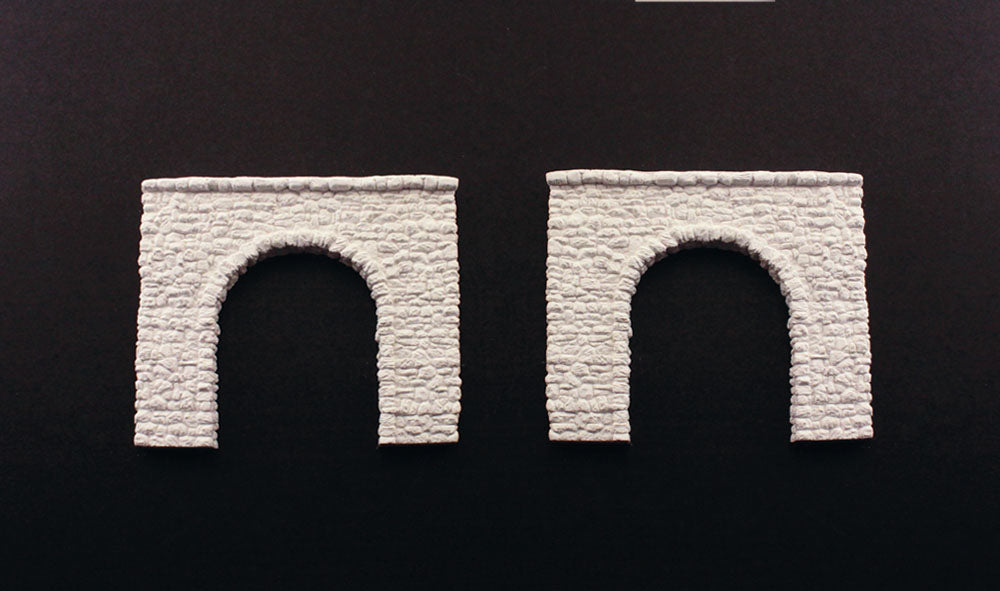 Woodland Scenics C1155 N Scale Single Track Tunnel Portal - Random Stone (2-Pack)