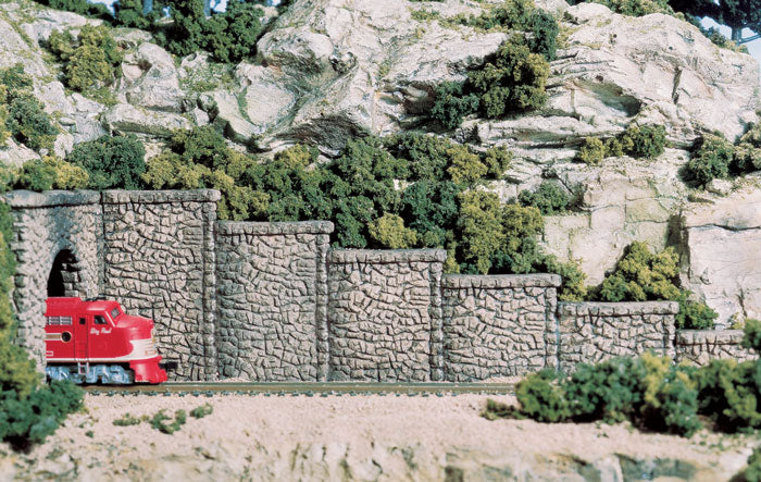 Woodland Scenics C1161 N Scale Single Retaining Wall - Random Stone (6-Pack)