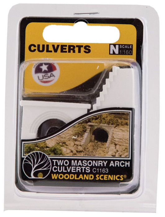 Woodland Scenics C1163 N Scale Culvert - Masonry Arch (2-Pack)