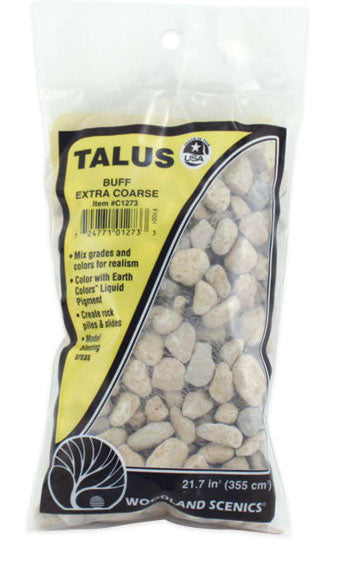 Woodland Scenics C1273 Extra Coarse Talus Bag - Buff (25 cu. in.)