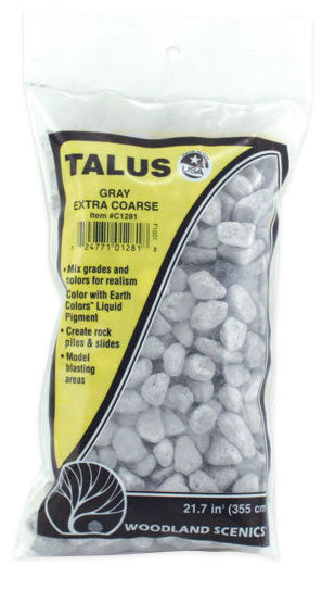 Woodland Scenics C1281 Extra Coarse Talus Bag - Gray (25 cu. in.)