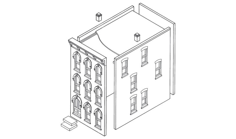 Woodland Scenics DPM 11000 HO Scale Townhouse #2 [Building Structure Kit]