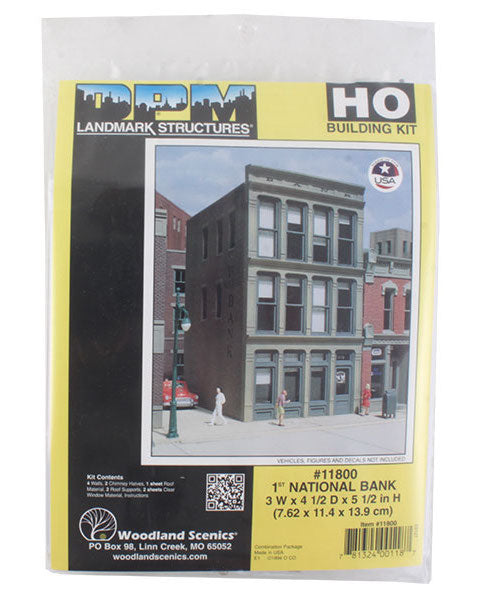 Woodland Scenics DPM 11800 HO Scale 1st National Bank [Building Structure Kit]
