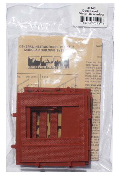 Woodland Scenics DPM 30143 HO Scale Dock Level Wall Sections - Victorian Windows 4-Pack