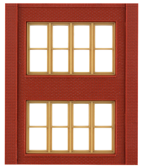 Woodland Scenics DPM 30144 HO Scale Two Story Wall Sections - Victorian Windows 4-Pack