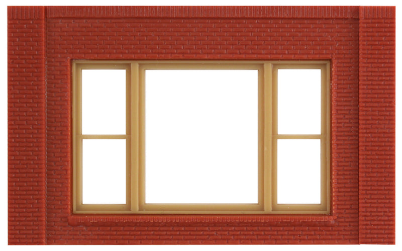 Woodland Scenics DPM 30167 HO Scale Two Story Wall Sections - 20th Century Windows 4-Pack