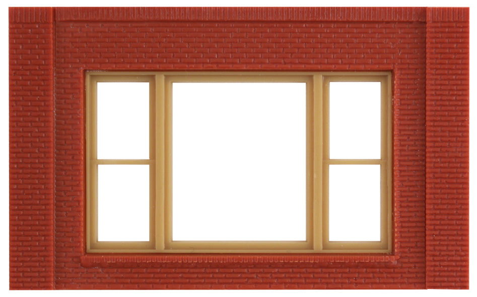 Woodland Scenics DPM 30167 HO Scale Two Story Wall Sections - 20th Century Windows 4-Pack