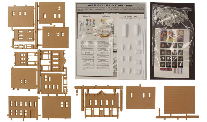 Woodland Scenics DPM Gold 66300 N Scale Night Life Strip [Premium Building Structure Kit]