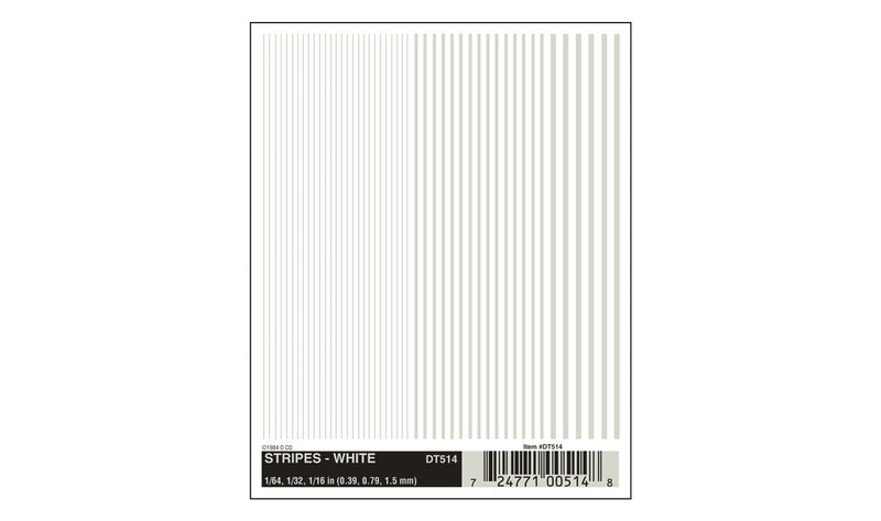 Woodland Scenics DT514 Dry Transfer Decals - Stripes, White