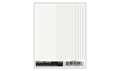 Woodland Scenics DT514 Dry Transfer Decals - Stripes, White