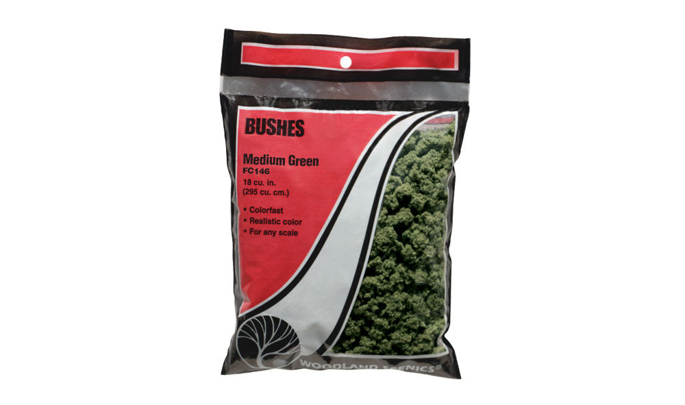 Woodland Scenics FC146 Bushes Bag - Medium Green (18 cu. in.)