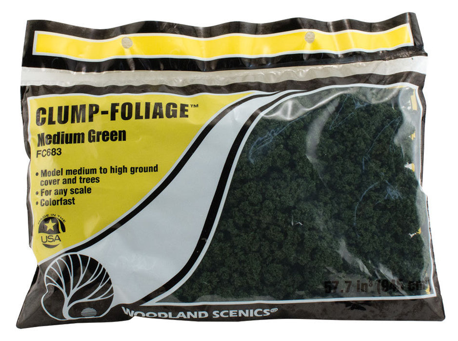 Woodland Scenics FC683 Clump Foliage Bag - Medium Green (55 cu. in.)