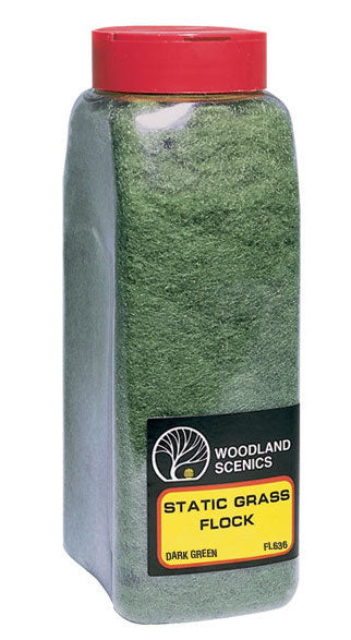 Woodland Scenics FL636 Static Grass Flock Shaker - Dark Green (50 cu. in.)