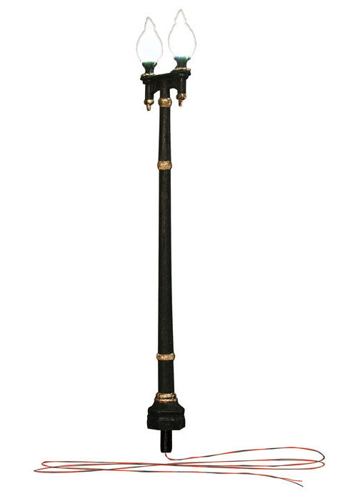 Woodland Scenics JP5632 HO Scale Just Plug Street Lights - Double Lamp Post (3-Pack)