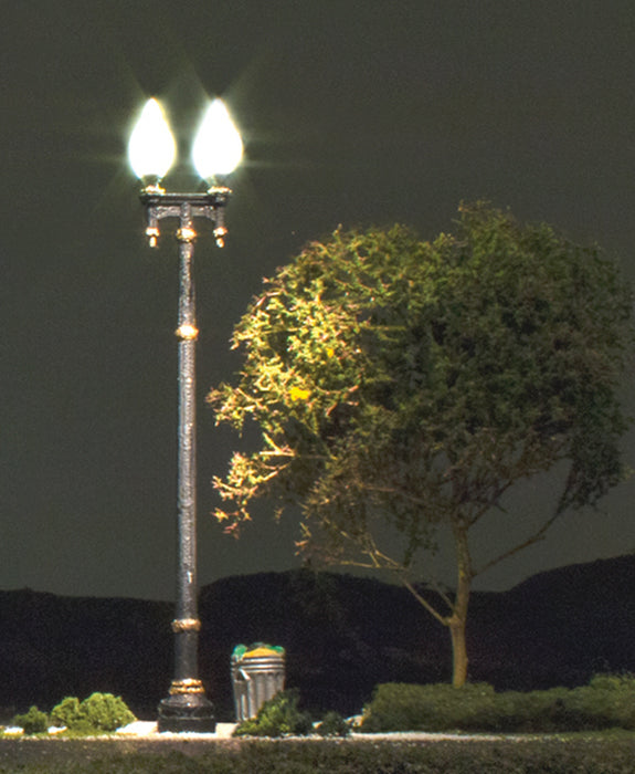 Woodland Scenics JP5640 N Scale Just Plug Street Lights - Double Lamp Post (3-Pack)
