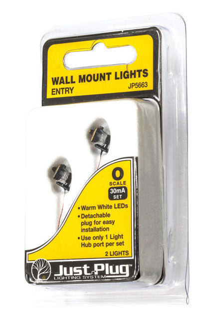 Woodland Scenics JP5663 O Scale Wall Mount Lights, Entry (2-Pack)