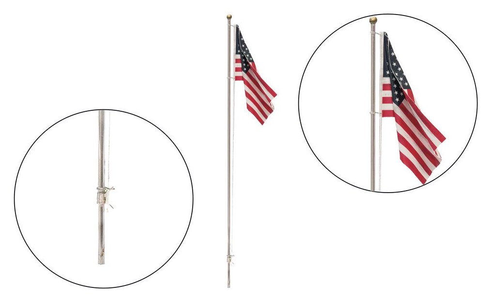 Woodland Scenics JP5951 Just Plug Medium (4 1/8") Flag Pole with U.S. Flag and Spotlight