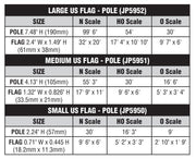Woodland Scenics JP5952 Just Plug Large (7 1/2") Flag Pole with U.S. Flag and Spotlight