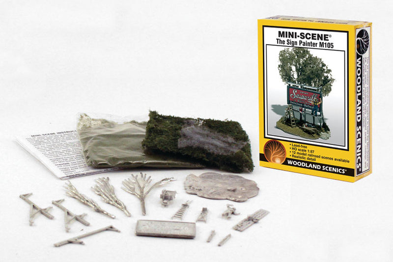 Woodland Scenics M105 HO Scale The Sign Painter Mini Scene Kit