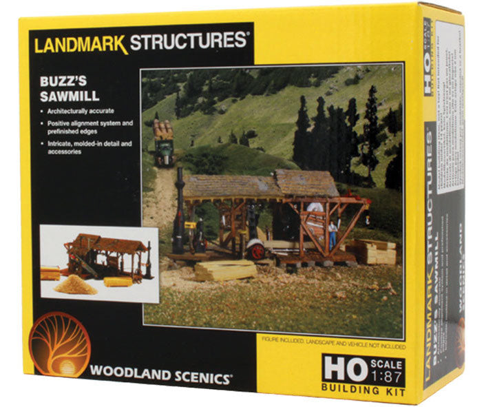 Woodland Scenics PF5195 HO Scale Building Structure Kit, Buzz's Sawmill