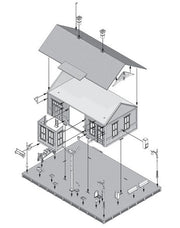 Woodland Scenics PF5207 N Scale Building Structure Kit, Woodland Station