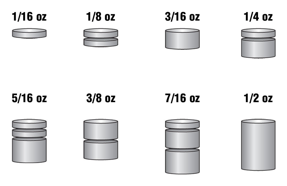 Woodland Scenics Pine Car P3915 Tungsten Incremental Weights 3oz Cylinder