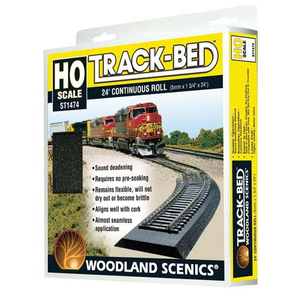 Woodland Scenics ST1474 HO Scale Roadbed, Track-Bed Roll, 24'