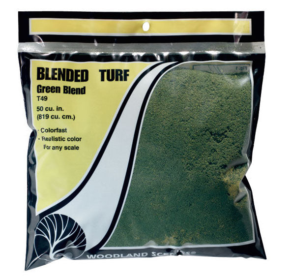 Woodland Scenics T49 Blended Turf Bag, Green (54 cu. in.)