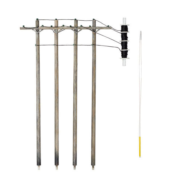 Woodland Scenics US2250 N Scale Pre-Wired Utility Poles with Single Crossbar