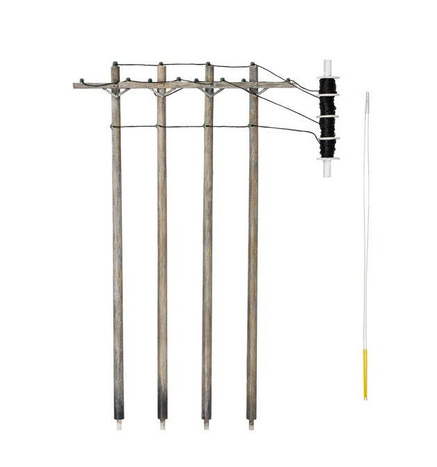 Woodland Scenics US2265 HO Scale Pre-Wired Utility Poles with Single Crossbar
