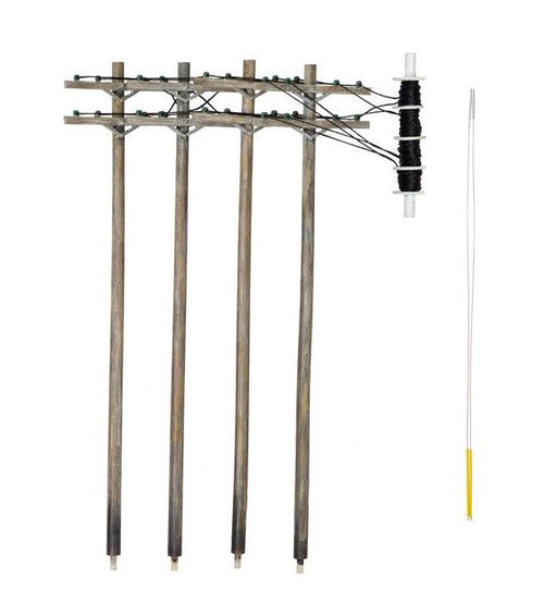 Woodland Scenics US2281 O Scale Pre-Wired Utility Poles with Double Crossbars
