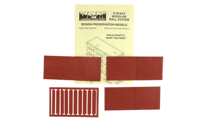 Woodland Scenics DPM 60101 N Scale Street Level Wall Sections - Blank Wall 3-Pack
