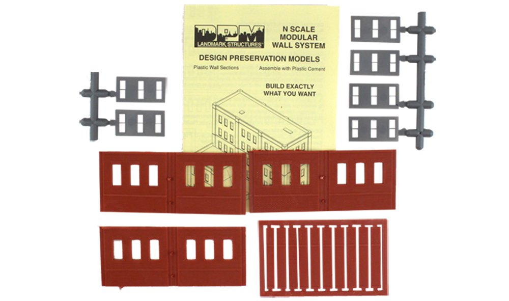 Woodland Scenics DPM 60102 N Scale Dock Level Wall Sections - Window Wall 3-Pack