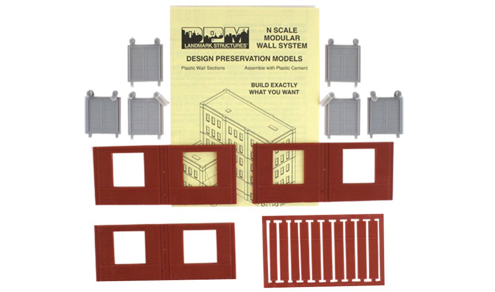 Woodland Scenics DPM 60105 N Scale Dock Level Wall Sections - Freight Entry Door 3-Pack