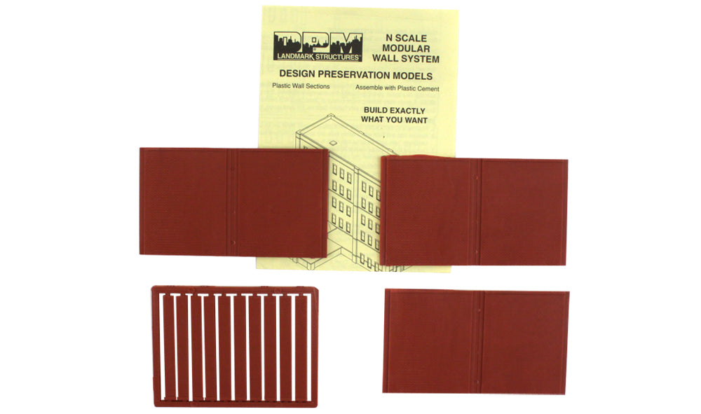 Woodland Scenics DPM 60121 N Scale Two Story Wall Sections - Blank Wall 3-Pack