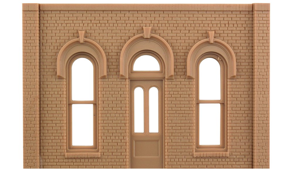 Woodland Scenics DPM 90101 O Scale Street / Dock Level Wall Sections - Arched Entry Door 2-Pack
