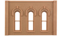 Woodland Scenics DPM 90102 O Scale Wall Sections - Arched Window Wall 2-Pack