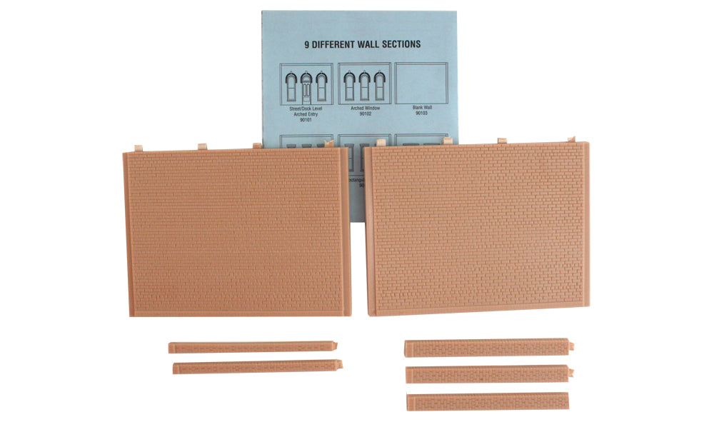 Woodland Scenics DPM 90103 O Scale Wall Sections - Blank Wall 2-Pack