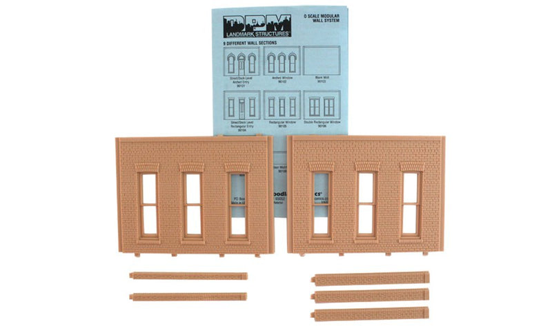 Woodland Scenics DPM 90105 O Scale Wall Sections - Rectangle Window Wall 2-Pack