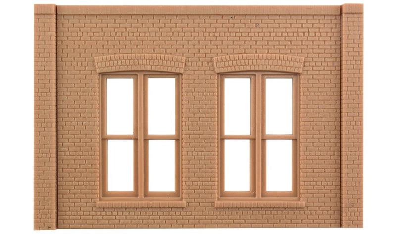 Woodland Scenics DPM 90106 O Scale Wall Sections - Double Rectangular Window Wall 2-Pack