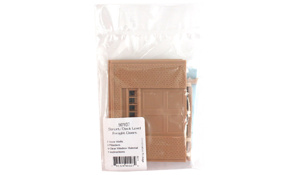 Woodland Scenics DPM 90107 O Scale Street / Dock Level Wall Sections - Freight Entry Door 2-Pack