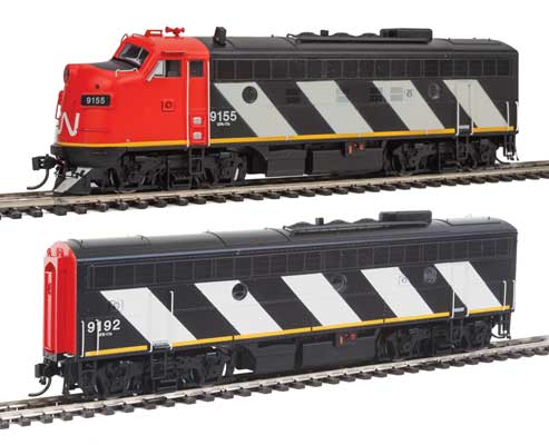 Walthers Proto 920-40908 HO Scale EMD F7 AB Diesel Set Canadian National Stripe CN 9155 9192 DCC