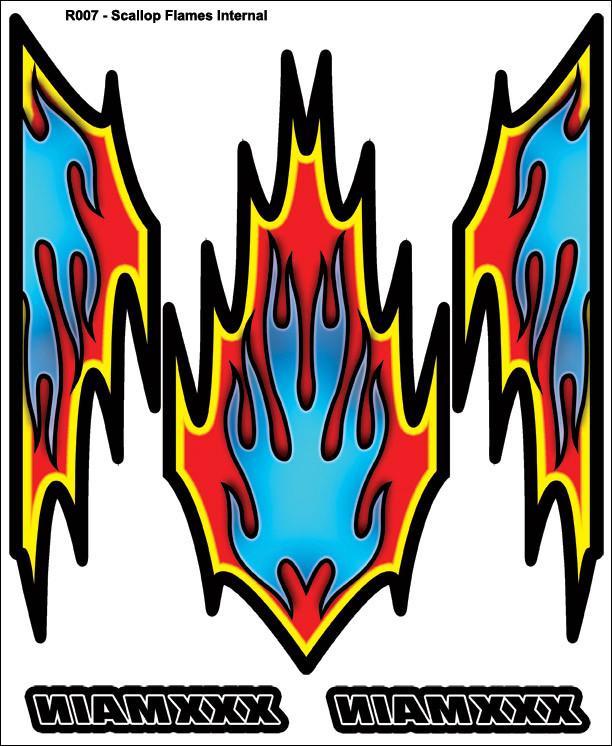 XXXmain Racing XXXR007 Scallop Flames Internal Graphic