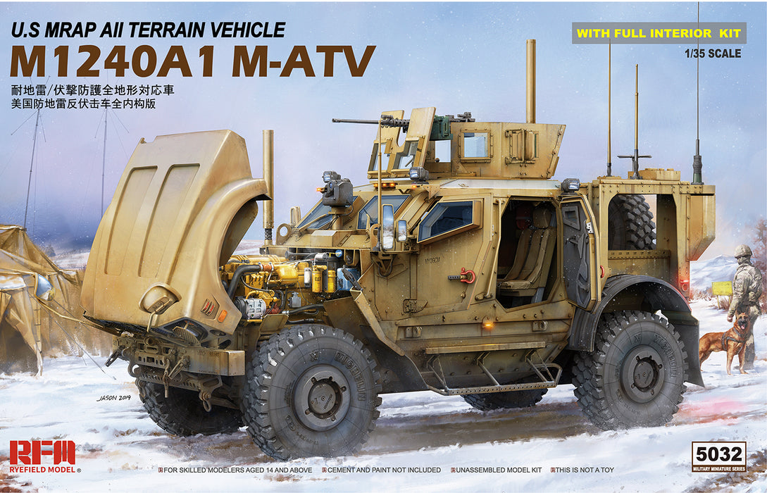 Rye Field Models 5032 1/35 US M1240A1 M-ATV MRAP All Terrain Vehicle with Interior Kit